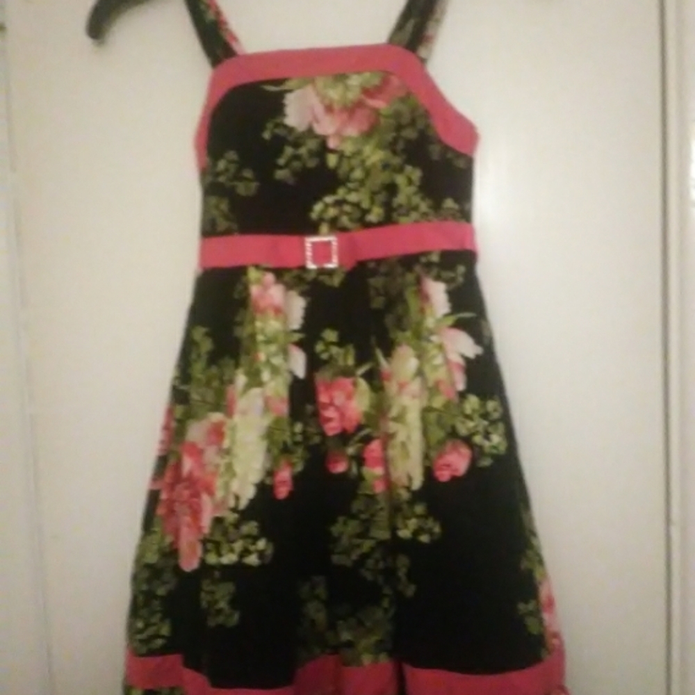 Jenny & Me Beautiful Pink, Green and Black Dress